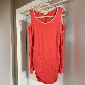 Hailey & Co. Coral cold-shoulder Dress